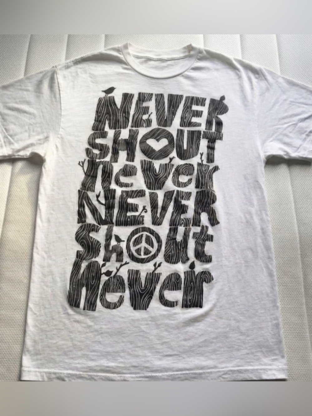 Never Shout Never White Graphic T Shirt